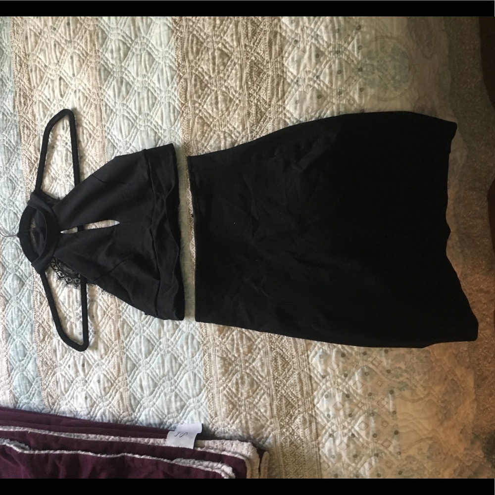 Two piece black dress
